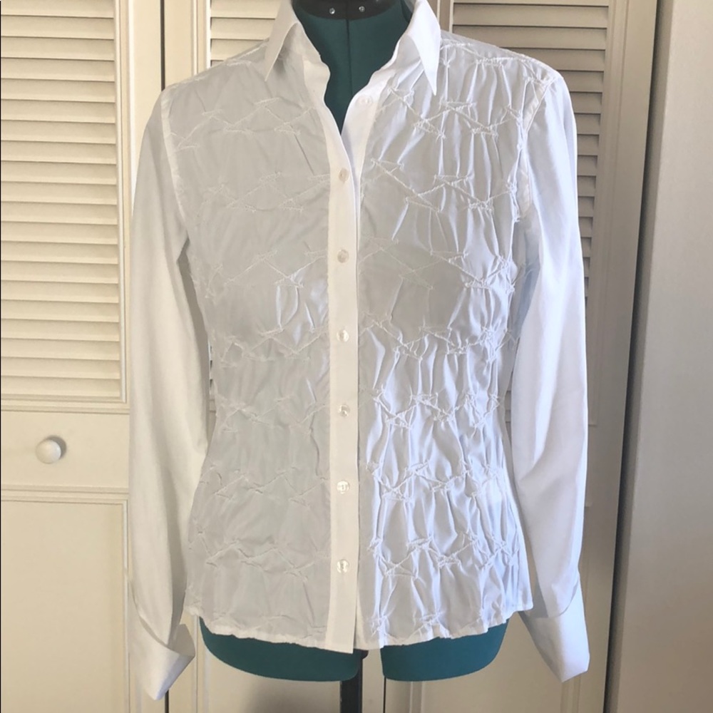 Like New Anne Fontaine Sheira textured blouse.